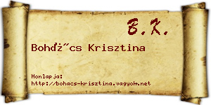 Bohács Krisztina névjegykártya