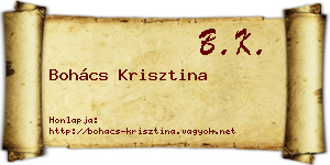 Bohács Krisztina névjegykártya