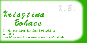 krisztina bohacs business card