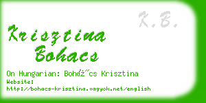 krisztina bohacs business card